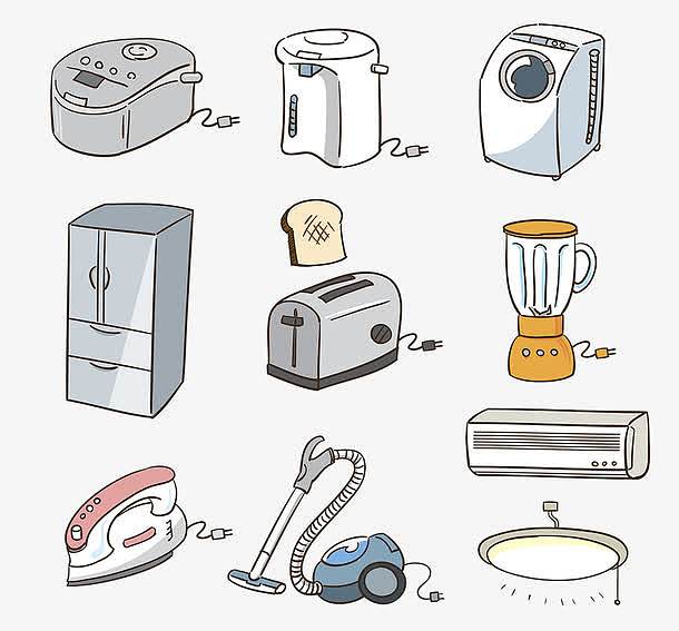 卡通插畫(huà)家電集合
